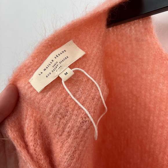 Sezane Zebulon Peach Front Twist Mohair Jumper Size M - Picture 7 of 8
